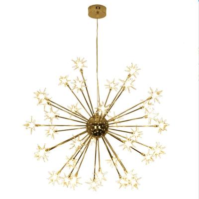 China Creative Hotel Restaurant Cofe Shop Metal Plated Fireworks Droplight Fixture with LED Pendant Lights 32 Head Light for sale