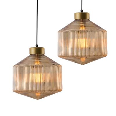 China 2020 Hotel Vintage E27 Glass Pendant Lights Nordic Minimalist Simple Restaurant Head Bar Cafe Loft Hanging Lamp for sale