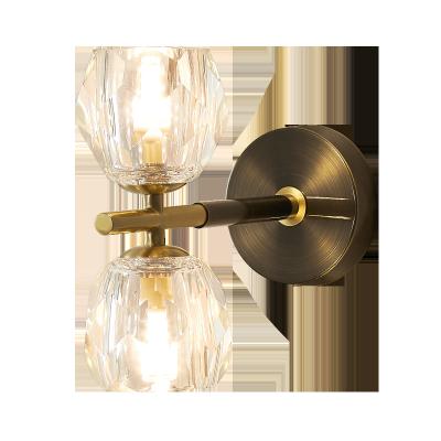 China Luxury Modern Simple Modern Copper Sconce G9 Illumination Bulbs K9 Crystal Light Fixture Home Wall Decor for sale