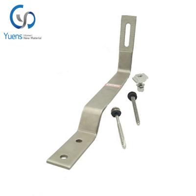 China Industrial hot sale stainless steel SS304 tile roof flat hook for solar panel roof rack system for sale