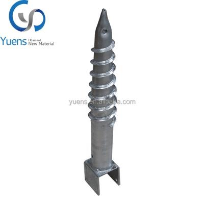 China Q235 HDG Steel Universal Adapter Beam Spiral Screws Ground Anchor Earth Anchor Screw for sale