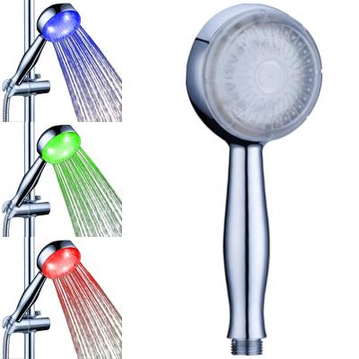 China Without Diverter Light Up Water Saving Showerheads In Type Temperature Sensor 3 Colors for sale