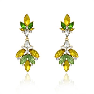 China Beautiful artificial zircon jewelry earrings 18K gold FASHIONABLE luxury design new generous and elegant for sale