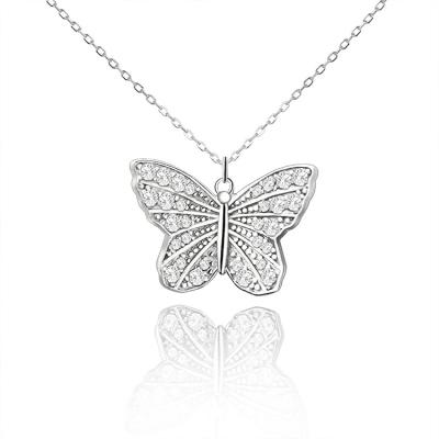 China TRENDY 925 Silver Necklace Butterfly Necklace Ladies Necklace Jewelry for sale