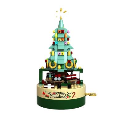 China DIY TOY High Quality DIY Crafts Christmas Tree Decorated Christmas Gifts Music Box Building Blocks Set for sale