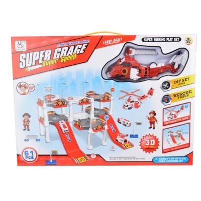 China Toy New Item Amazon Success Children's Car Railroad Track Toys Racing Track Plastic Ride Slot On Toy Track Car Toy Packing for sale