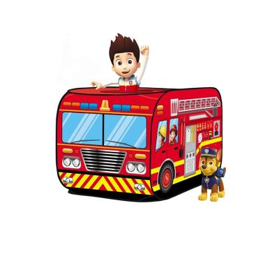 China Hot Sale Amazon Inflatable Toy Fire Truck Kids Toys Tent Toy House Tent with 30 Ocean Toy Balls for sale