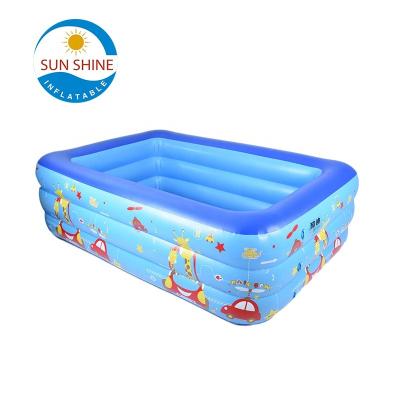 China Outdoor Sun PVC Inflatable Adult Plastic Pool 210cm 82 Inch Home Swimming Pool Ready To Ship for sale