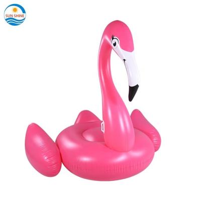 China Hot Sale Amazon Entertainment Water Party Giant Island Inflatable Pink Flamingo Floats For Swimming Pool for sale