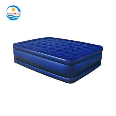 China Queen Size Outdoor Camping PVC Air Bed Collapsible Assembled Portable Mattress For Sleeping for sale