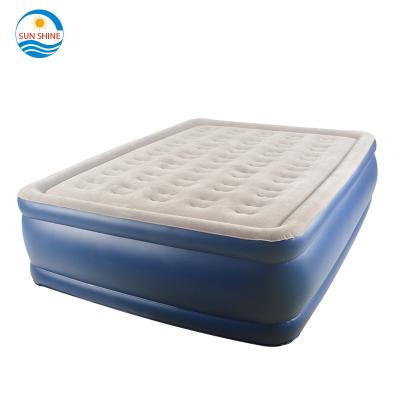 China Comfortable Comfy Durable Assembled PVC Guest Inflatable Double Air Bed Air Bed Queen Size for sale