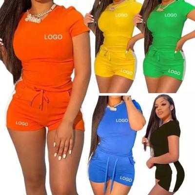 China Summer QUICK DRY Hot Selling Causal Fitness 2-Piece T-shirt And Two-Piece Outfits Women Short Set For Women Shorts for sale