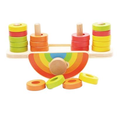 China Children learning wooden rainbow educational balance building block games montessori toys for children for sale