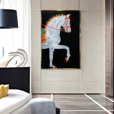 China Contemporary Mid Centrury Home Horse Decorative Arts Glaze Wall Decor Art for sale