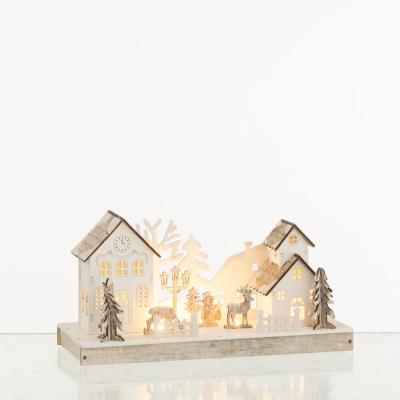 China Europe LED Wooden Light Arts and Crafts with House, Christmas Tree for sale