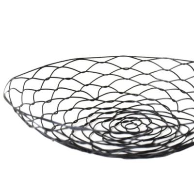 China Stable And Modern Black Metal Wire Basket Storage For Home Decorative Used For Food Fruit for sale