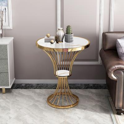 China Simple Marble Round Stainless Steel Convertible Customized Household Coffee Table for sale