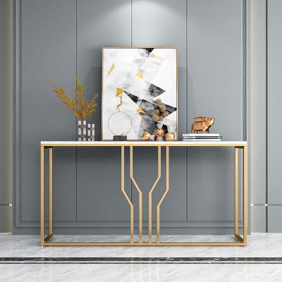 China New Adjustable Modern Stylish Gold Marble Metal Furniture Console Table Top (Other) for sale