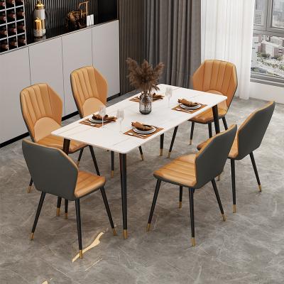 China Premium Nordic simple modern marble combination of living room dining table chair for sale