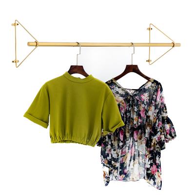 China (Others)Insist wind men's and women's clothing store adjustable customized gold clothes rack display rack for sale