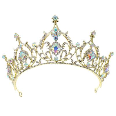 China Bohemia Handmade Gold Crystal Princess Tiara Crown For Wedding Bridal Women Jewelry Hair Accessories Ornaments for sale