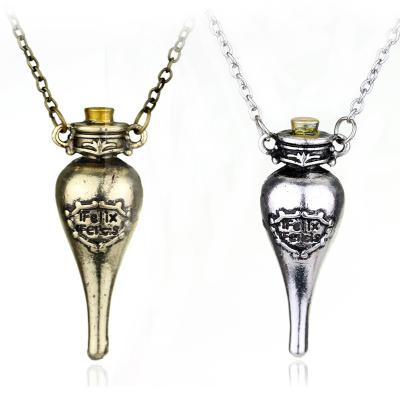 China Women's Necklace CLASSIC Retro Gold and Silver Felix Felicis Beverage-bottle Long Pendant Necklace for sale