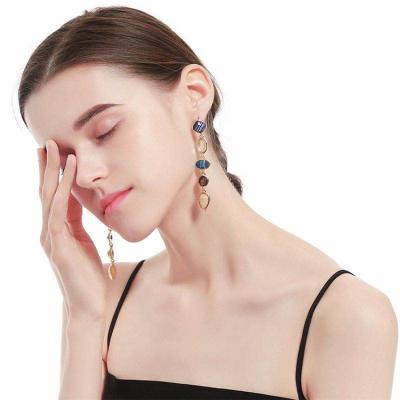 China Classic long gem advanced stylish earrings new retro rococo diet exaggerated jewelry for sale