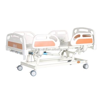 China Hospital Bed Three Crank Manual Hospital Bed With IV Pole ABS Headboard Quickly Deliver for sale