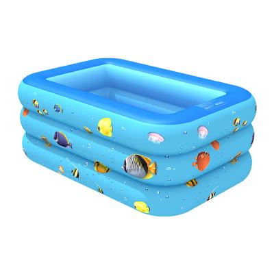 China Indoor/Outdoor 3 Ring Inflatable Pool For Kids Baby Inflatable Bathtub for sale