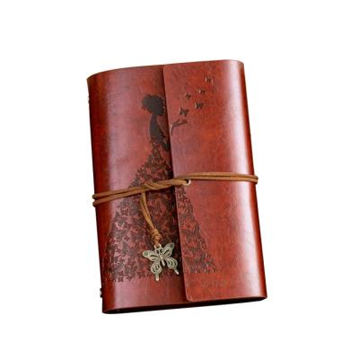 China Simple Gift Journal Notebook White Pages Refillable Notepad Diary Brown Vintage PU Leather For Adults Men Women Boys Girls Travel for sale