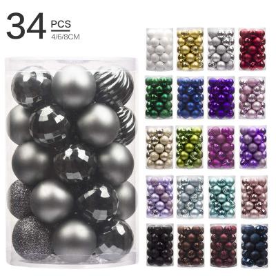 China Good Quality 34pcs 6cm Factory Sale Durable Christmas Tree Baubles Christmas Ball Set For Party Decoration for sale