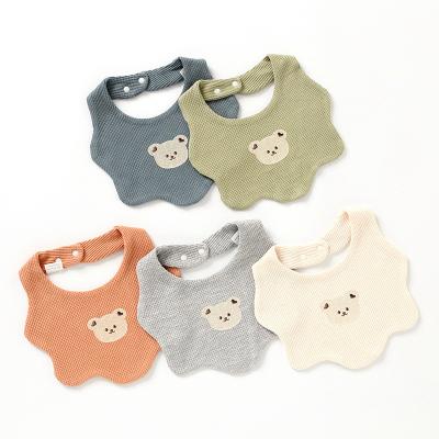 China 2023 Small Washable Baby Bibs Scarf Cotton Towel Saliva Bear Rainb Small Towels Teething Bibs Baby Feeding Doubl for sale