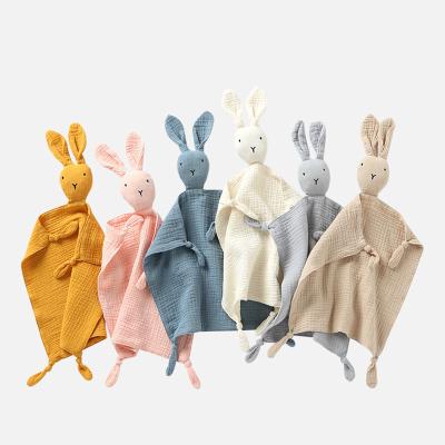 China OEM Baby Washable Cotton Muslin Comforter Stylish Newborn Baby Soft Sleep Toy Soothe Soother Towel Bib for sale