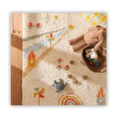 China Washable Decoration Bedroom Plush Baby Rug Cartoon Kids Floor Blankets For Kids Room Gifts Printed Rug for sale