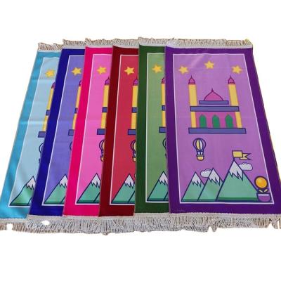 China Washable Islamic Muslim Prayer Blanket Mat Kids Prayer Mat For Kids Gifts Printed Prayer Mat for sale