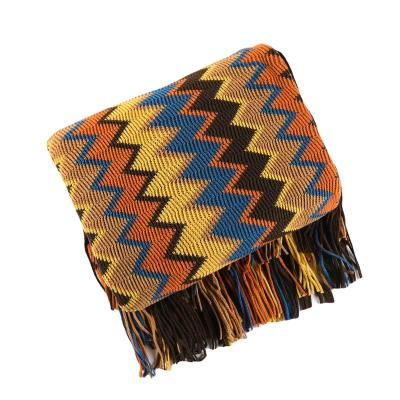 China Anti-Static Bohemian Throw Blankets Sofa Home Decor Knitted Blankets With Tassel for sale