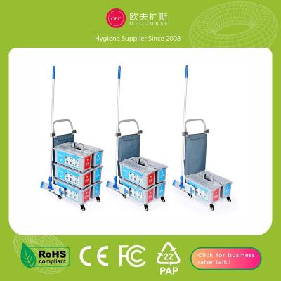 China Transformable Universal Hotel Trolley Trolley Housekeeping Cleaning Trolley for sale