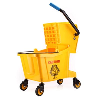 China Sustainable OFC Hotel Household Maid Cart Trolley Plastic Wringer Mop Bucket for sale