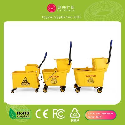 China Durable Durable Cleaning Plastic Cart Mop Wringer Bucket With Wheels for sale