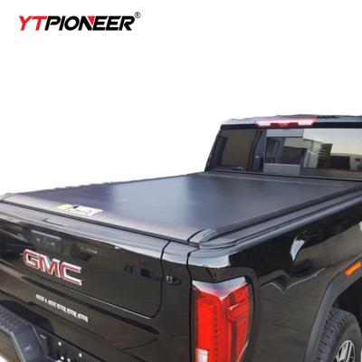 China YTPIONEER Hard Aluminum Alloy Pickup Truck Bed Cover Tonneau Aluminum Retractable Manual Cover For GMC Sierra 1500 2500 3500 for sale