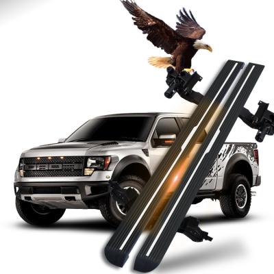 China Waterproof F150 Aluminum Alloy Pick Up 4x4 Power Auto Side Step Powerstep Electric Running Tips For Ford F150 Raptor for sale