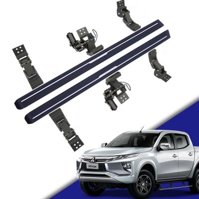 China Aluminum Alloy Waterproof Retractable Running Boards Power Running Boards Power Side Step For Mitsubishi Triton 2015-2020 197*35*45 for sale