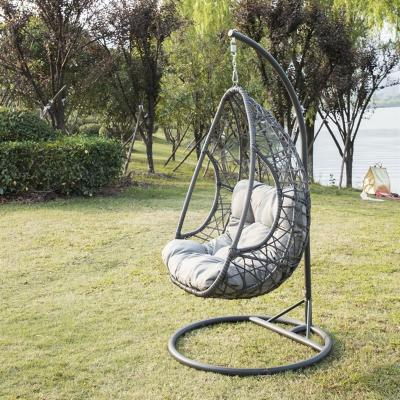 China Balcony Egg Chair Patio Hanging Wicker Hammock Super Comfortable Indoor And Outdoor Leisure Swing Chair Wicker Hanging Hammock With UV Resistant Stand And Cushion for sale