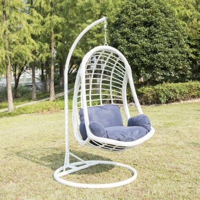 China Super Comfortable Hanging Curved Lounge Chair Swing Chair for Indoor Outdoor Backyard Patio Porch Swing Durable Rattan Weave Metal Wicker Frame for sale