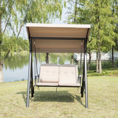 China Super Comfortable Adjustable UV Resistant Sunlight Protection Garden Patio Swings Outdoor Furniture Hanging Swing Chair Double Height for sale