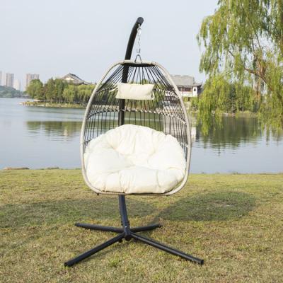 China Super comfortable popular best popular custom ceiling swing chair rattan eggshell material high quality single chair for sale