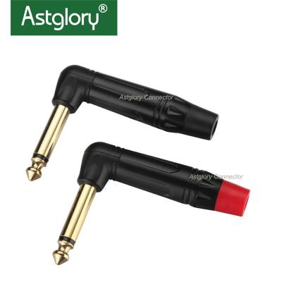 China audio & Right A160 Mono Video Angel 6.35mm Gold Plated Plug In Black Metal Audio Connector for sale