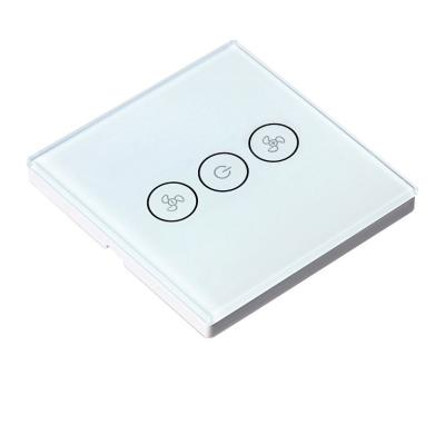 China Tuya Residential Smart Standard Glass Panel APP Switch EU WIFI Google fan wifi alexa fan remote switch for sale