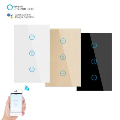 China US standard high quality residential wifi curtain switch work with Alexa and Google home smart curtain switch for sale