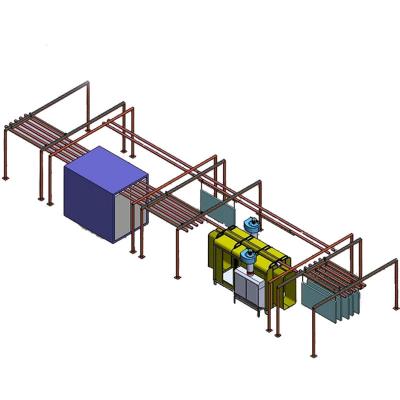 China Garment Shop Manual Powder Coating Spray Line With Cross Transport Conveyor System for sale